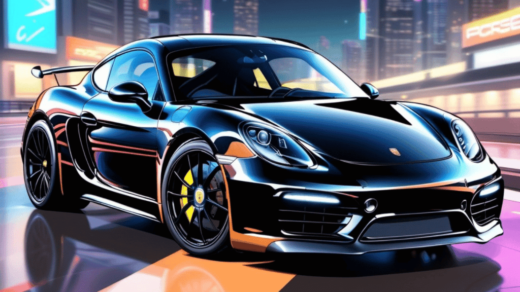 Black on Black Porsche Cayman, Sleek Elegance