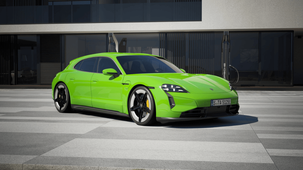 Discover the 2024 Porsche Taycan Turbo S Sport Turismo Green